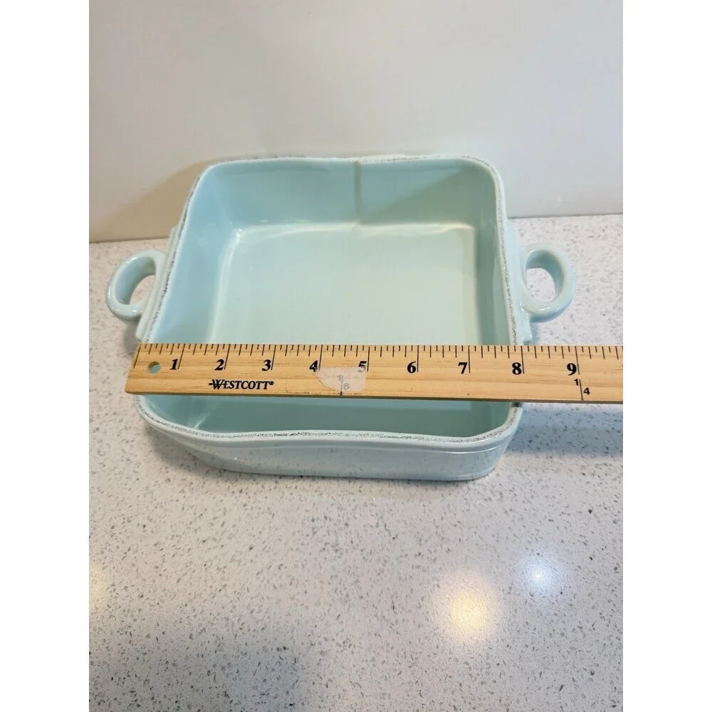 Vietri Italian Rectangle Ceramic Baking Dish Aqua 8